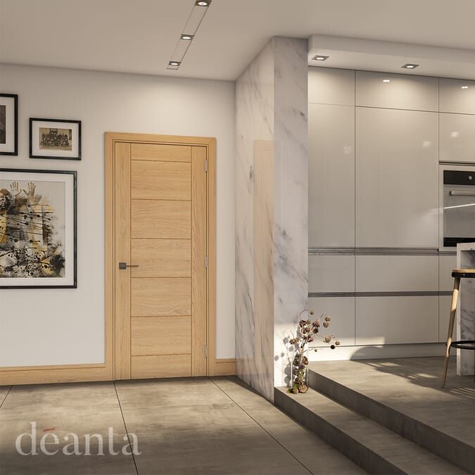 762x1981x54mm (30") Seville Oak - Pre-Finished FD60 Fire Door
