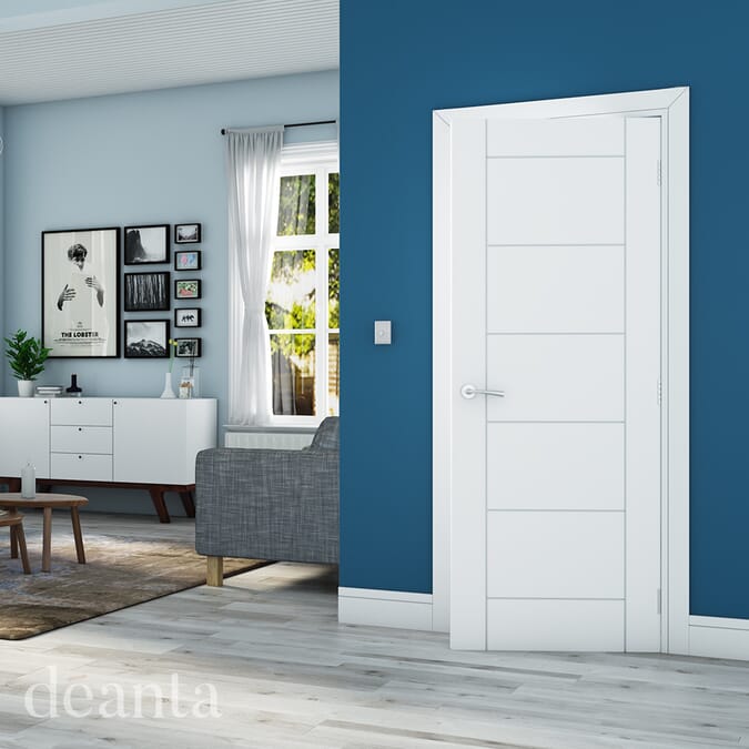 926x2040x54mm Seville White FD60 Fire Door