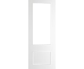 Sandringham Clear Glazed White Fire Door