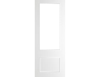 Sandringham Clear Glazed White Fire Door