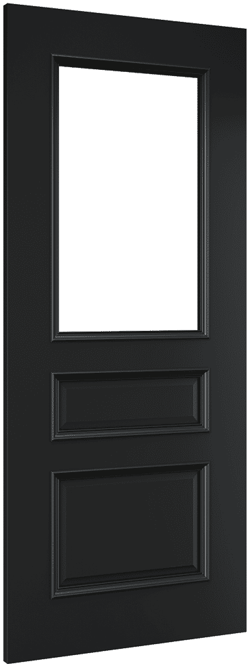 826x2040x44mm Windsor Black Glazed - Prefinished Fire Door