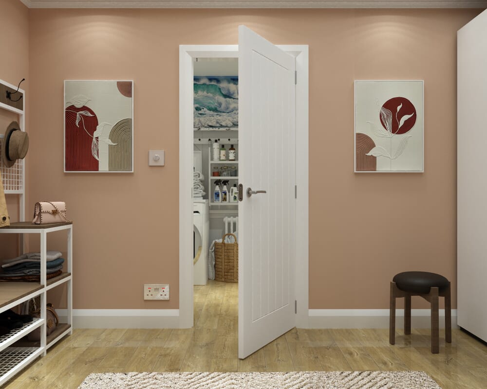 1981mm x 610mm x 44mm (24") White Grained Mexicano Fire Door