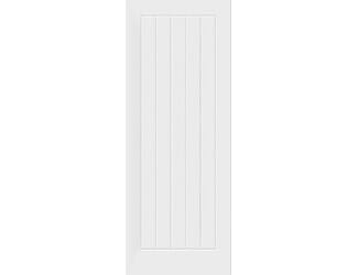 White Grained Mexicano Moulded Fire Door