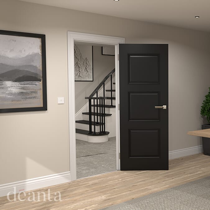 1981x686x44mm (27") Trinity Black - Prefinished Fire Door