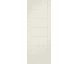 Linear 7 Panel Ivory Laminate Fire Door