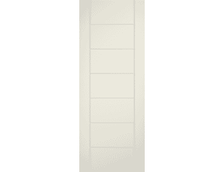 Linear 7 Panel Ivory Laminate Fire Door