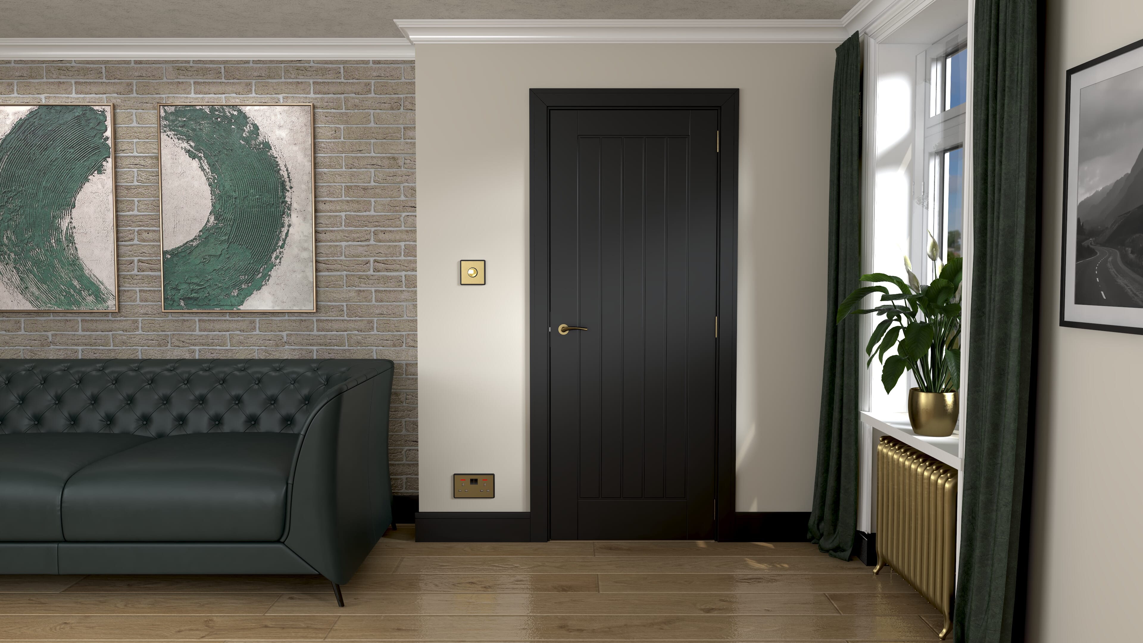 Black Mexicano Smooth - Prefinished Fire Door