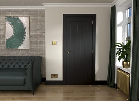 Black Mexicano Smooth - Prefinished Fire Door