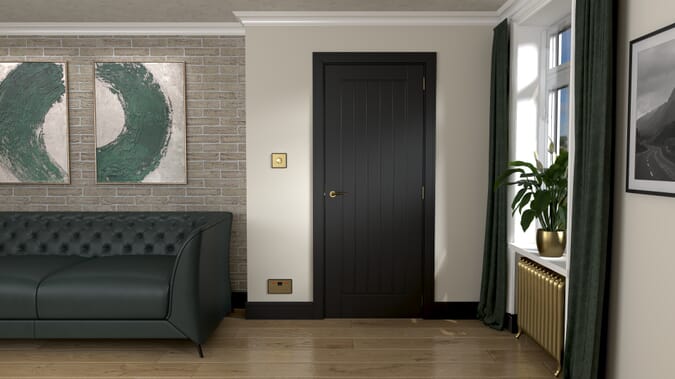 Black Mexicano Smooth - Prefinished Fire Door