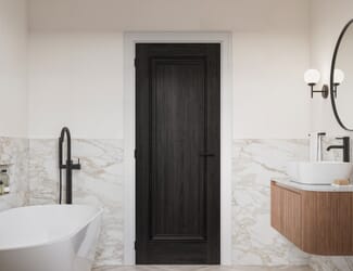 Haddon Black Laminate Fire Door