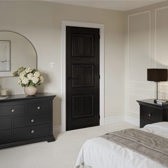610x1981x44mm Kedleston Black Laminate Fire Door