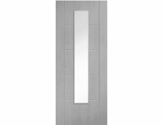 Iseo Grey 1L Clear Glass Laminate Fire Door by PM Mendes