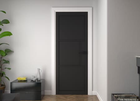 Heritage Black Primed 3 Panel Fire Door