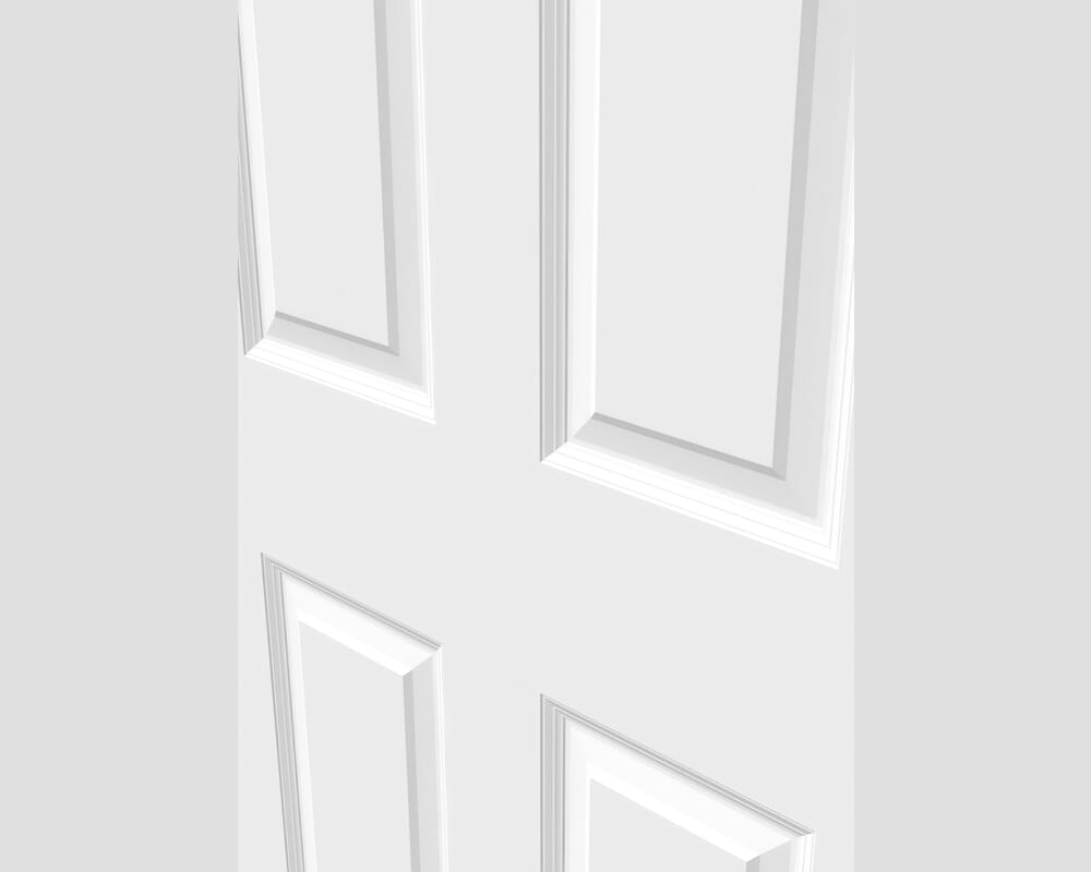610x1981x44mm (24") White Smooth 4 Panel Fire Door