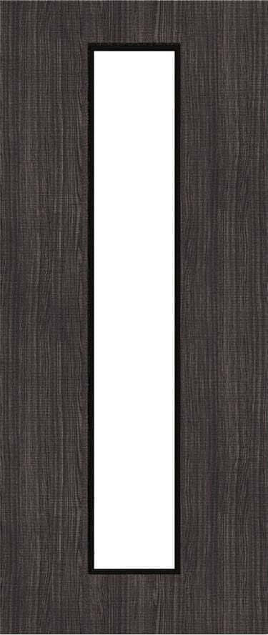 1981x762x44mm (30") Architectural Dark Grey Ash 10 Clear Glazed - Prefinished Fire Door Blank