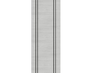 Architectural Flush Light Grey Ash with Vertical Inlay - Prefinished Fire Door Blank