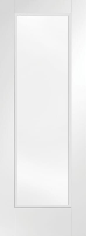 Pattern 10 White - Clear Glass FD30 Fire Door Set