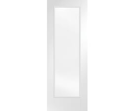 Pattern 10 White - Clear Glass FD30 Fire Door Set