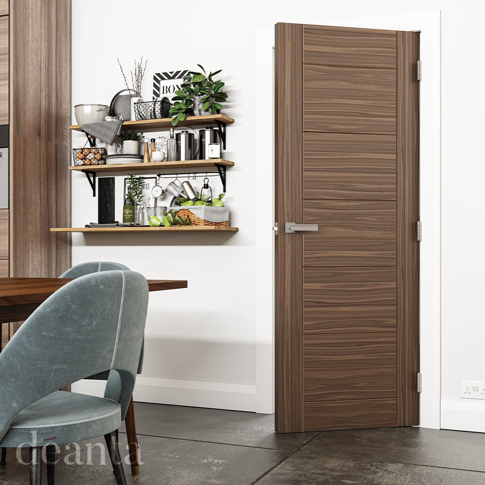 Seville Walnut Prefinished FD30 Fire Door Set