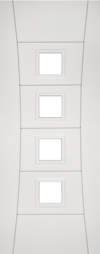 Pamplona Clear Glazed White Fd30 Fire Door Set At Express Doors Direct