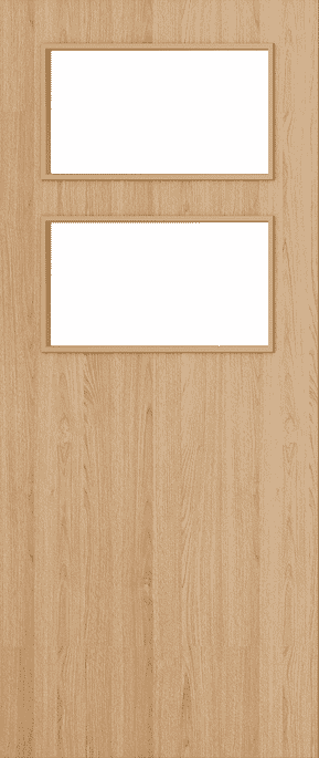 Architectural Oak 02 Clear Glazed - Prefinished FD30 Fire Door Set