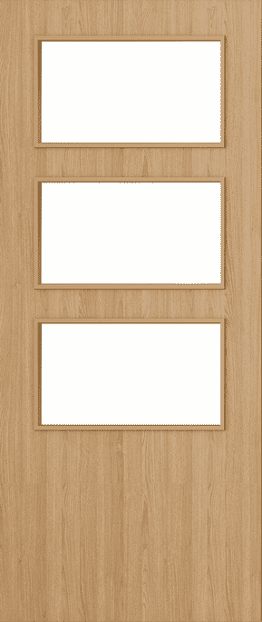 Architectural Oak 03 Clear Glazed - Prefinished FD30 Fire Door Set