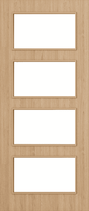 Architectural Oak 04 Frosted Glazed - Prefinished FD30 Fire Door Set