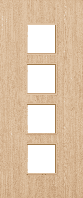 Architectural Oak 09 Frosted Glazed - Prefinished FD30 Fire Door Set