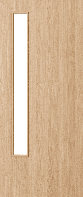 Architectural Oak 13 Clear Glazed - Prefinished FD30 Fire Door Set