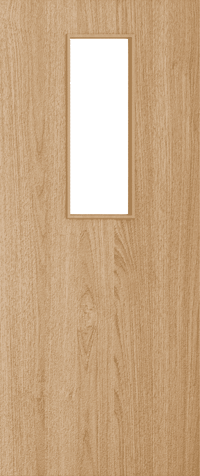 Architectural Oak 14 Clear Glazed - Prefinished FD30 Fire Door Set