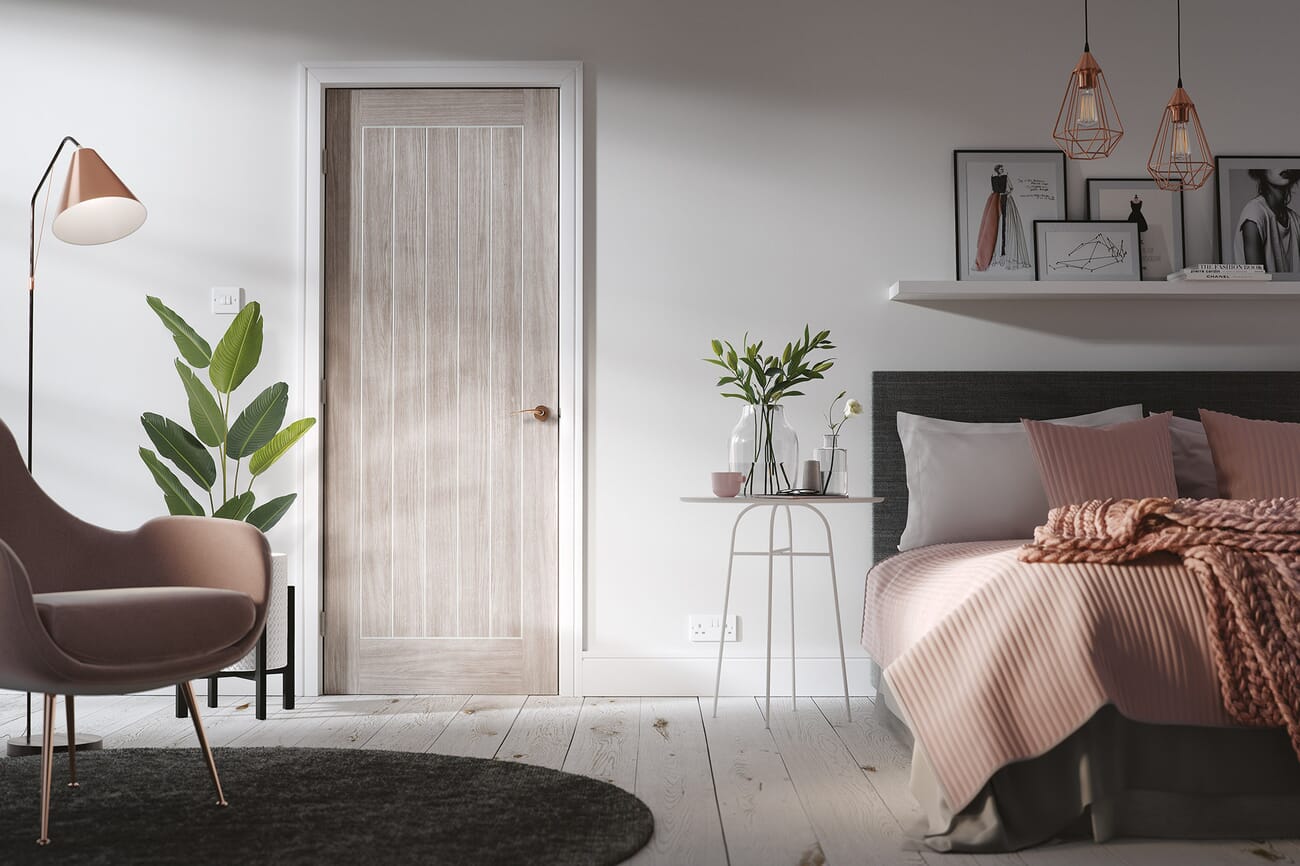 Mexicano Light Grey Laminate - Prefinished FD30 Fire Door Set