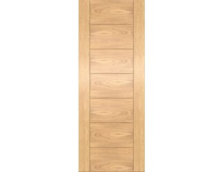 Modern 7 Panel Oak FD30 Fire Door Set