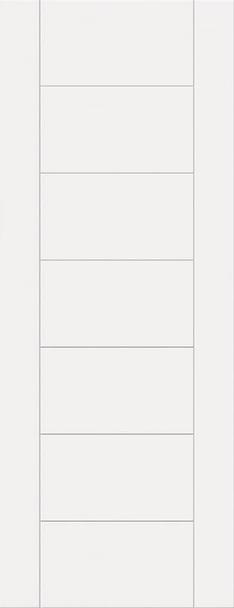 Modern 7 Panel White - Prefinished FD30 Fire Door Set