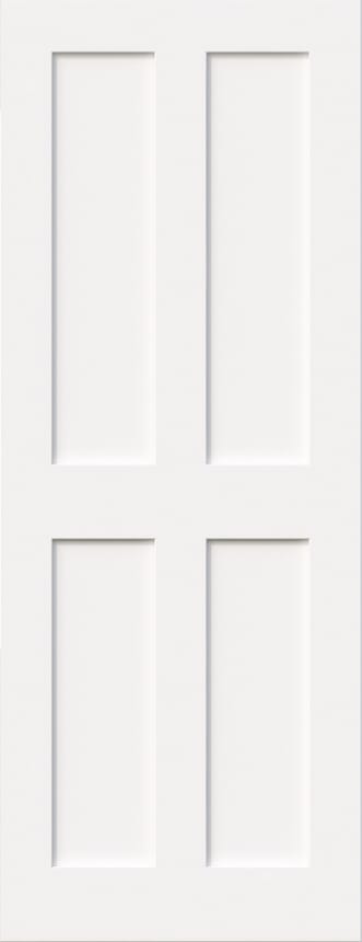 Victorian Shaker 4 Panel White - Prefinished FD30 Fire Door Set