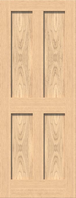 Victorian Shaker 4 Panel Oak FD30 Fire Door Set