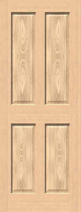 Traditional Victorian 4 Panel Oak FD30 Fire Door Set