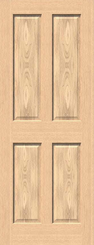Traditional Victorian 4 Panel Oak FD30 Fire Door Set