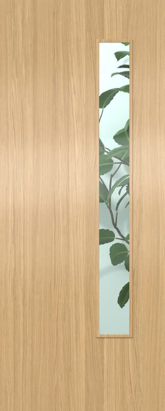 Flush Oak 1LOS Clear Glazed - Prefinished FD30 Fire Door Set