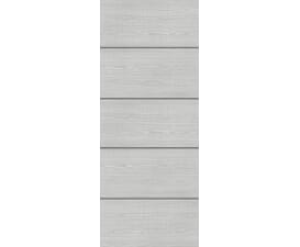 Architectural Flush Light Grey Ash with Horizontal Inlay Prefinished FD30 Fire Door Set
