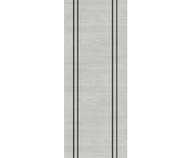 Architectural Flush Light Grey Ash with Vertical Inlay Prefinished FD30 Fire Door Set