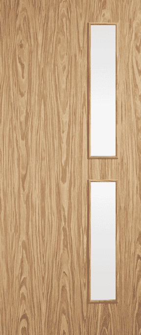 Flush Oak Prefinished 16G Clear Glazed Fire Door Set by LPD