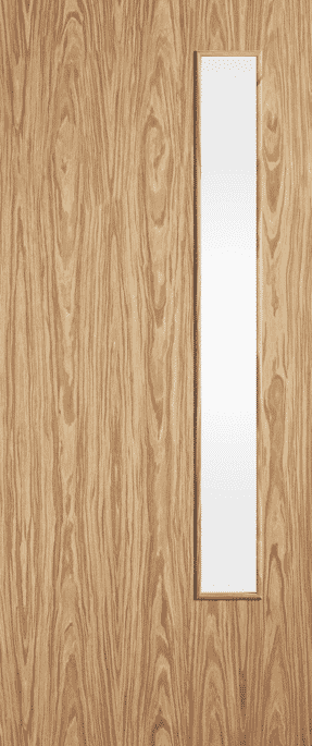 Flush Oak Prefinished 20G Clear Glazed Fire Door Set by LPD