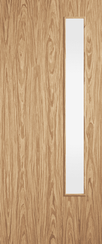Flush Oak Prefinished 20G Clear Glazed FD30 Fire Door Set