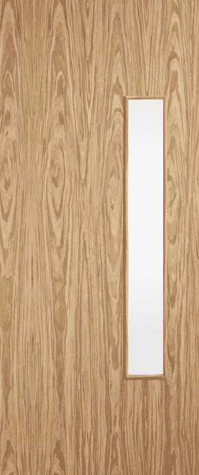 Flush Oak Prefinished 18G Clear Glazed Fire Door Set by LPD