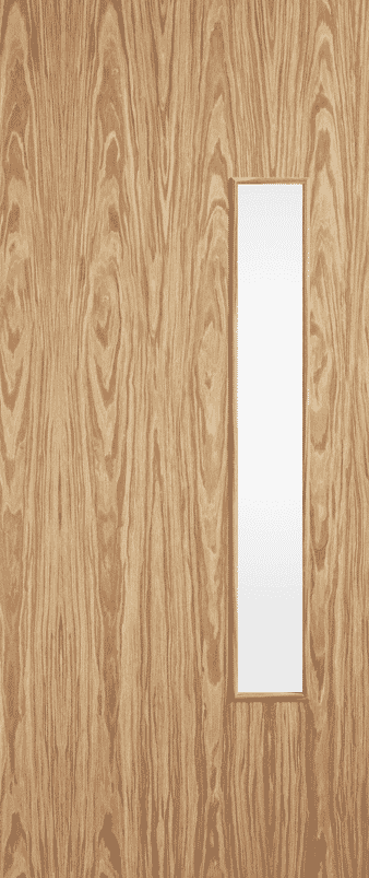 Flush Oak Prefinished 18G Clear Glazed FD30 Fire Door Set