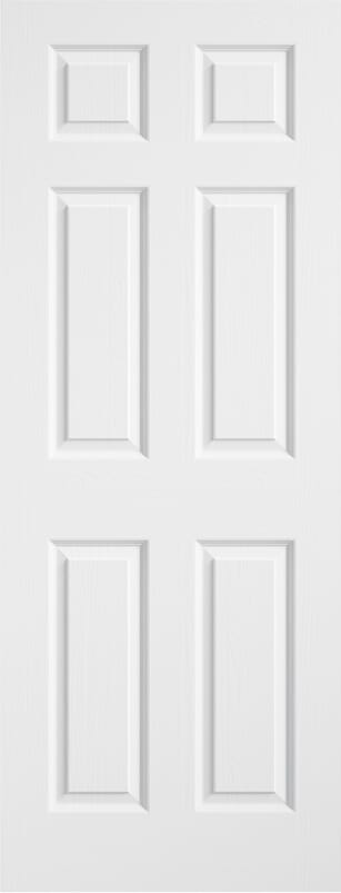 Regency Textured 6 Panel White Moulded FD30 Fire Door Set