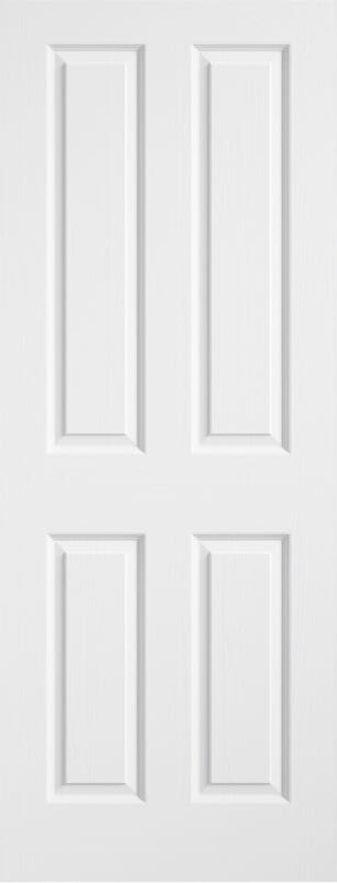 Textured 4 Panel White Moulded FD30 Fire Door Set
