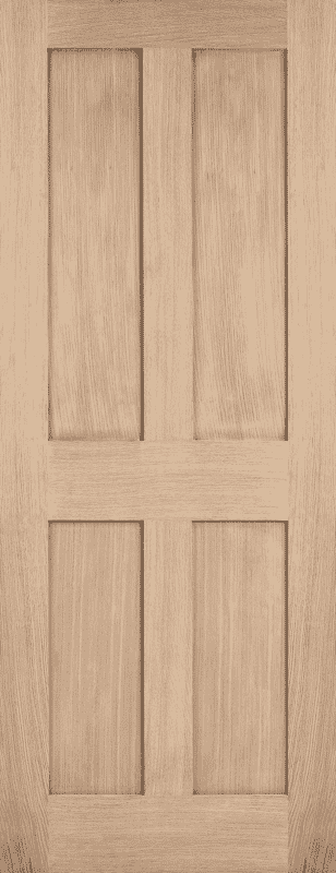 London Oak 4 Panel Prefinished FD30 Fire Door Set