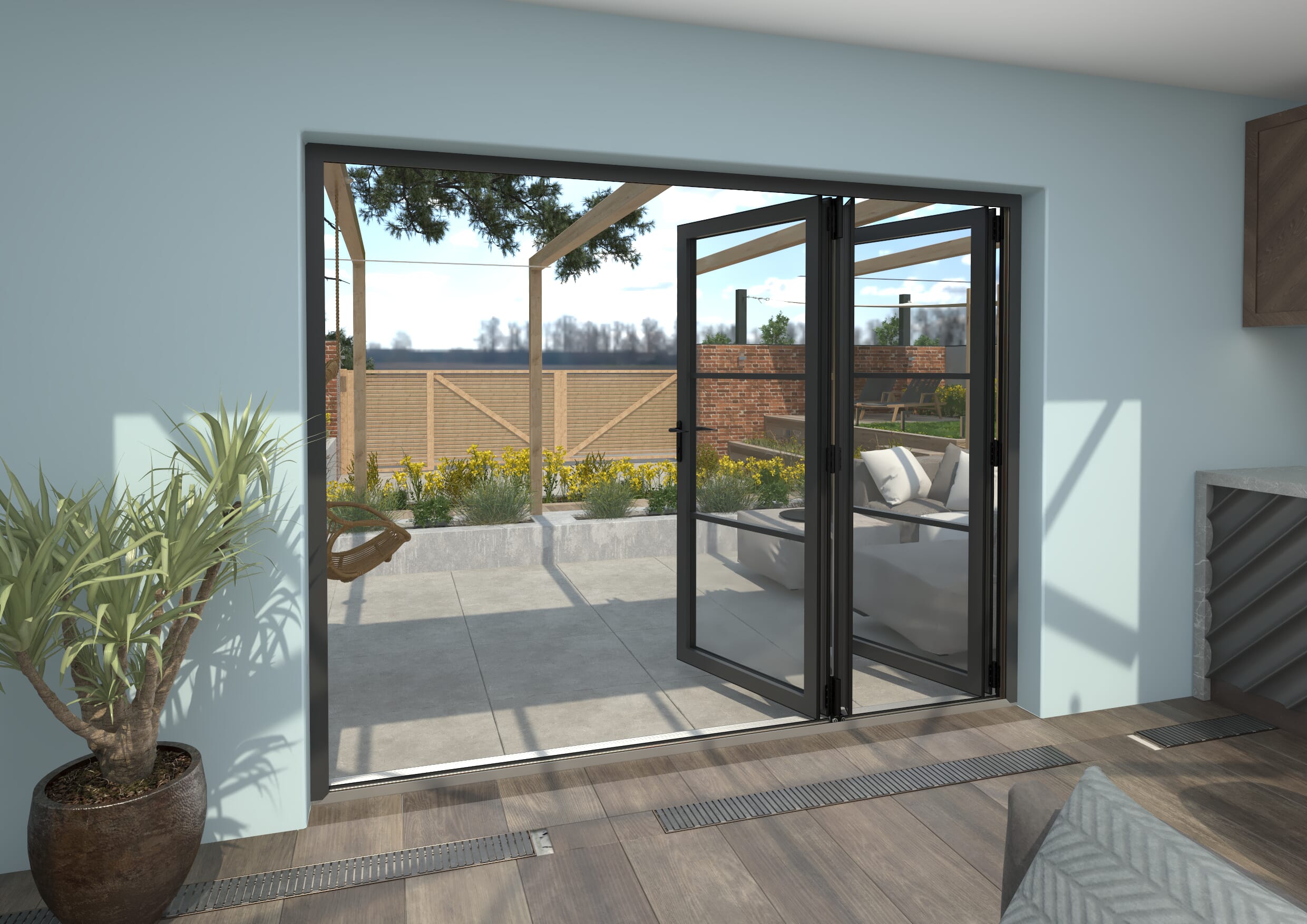 9ft External Bifold Doors 2700mm Bifold Patio Doors at Vibrant Doors
