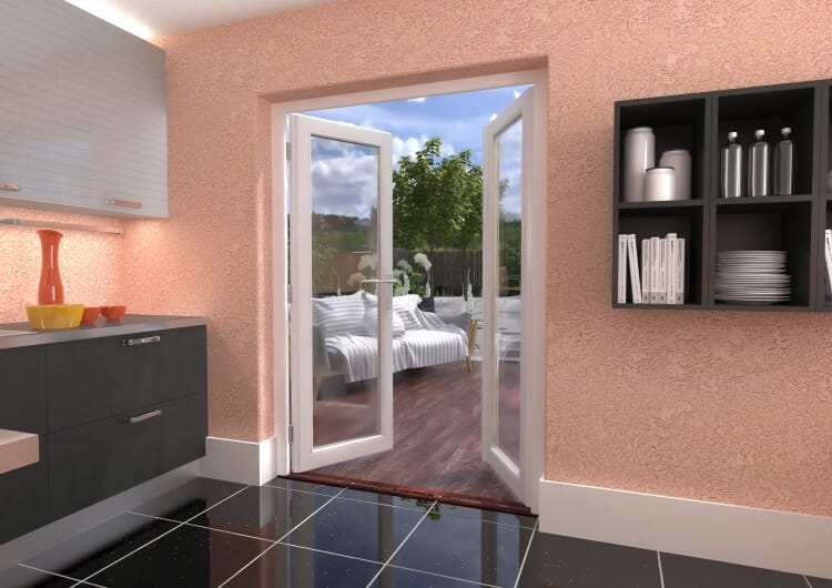 1500mm (5ft) Classic White French Doors - CLIMADOOR